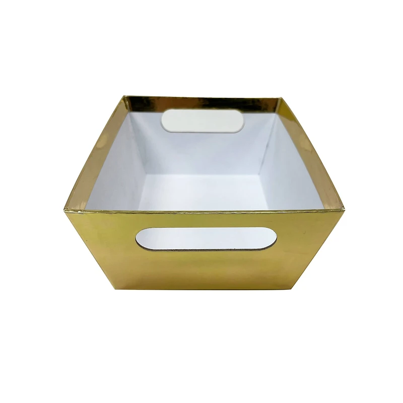9" Gold Paperboard Gift Basket by Celebrate It™