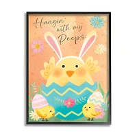 Stupell Industries Hangin' With My Peeps Easter Egg Chicks Framed Giclee Art