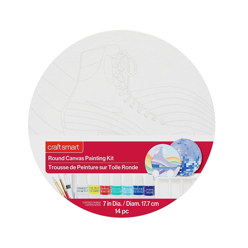 7" Disco Round Canvas Painting Kit by Craft Smart®