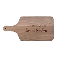 17" Love and Sunshine Walnut Paddle Cutting Board