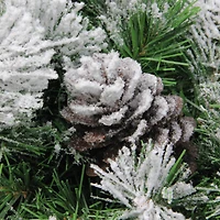 36" Snowy Flocked Angel Pine with Pinecones Artificial Christmas Wreath