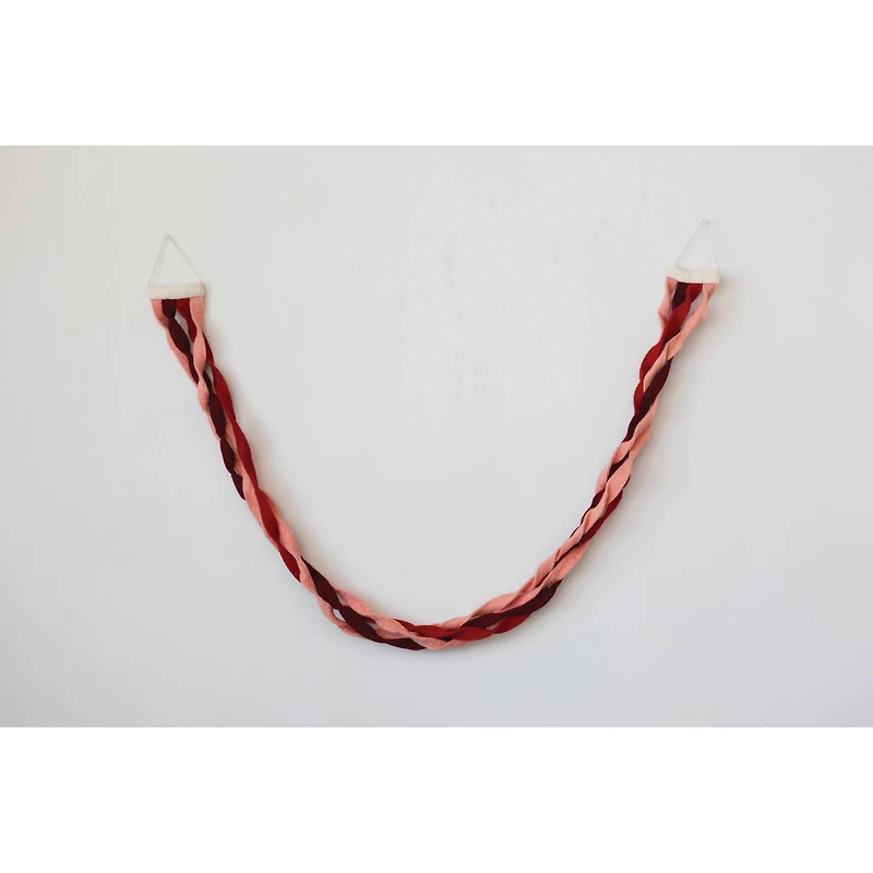 Hello Honey® 76" Pink & Red Wool Felt Ribbon Garland
