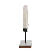 CosmoLiving by Cosmopolitan 14" White Geometric Marble Sculpture
