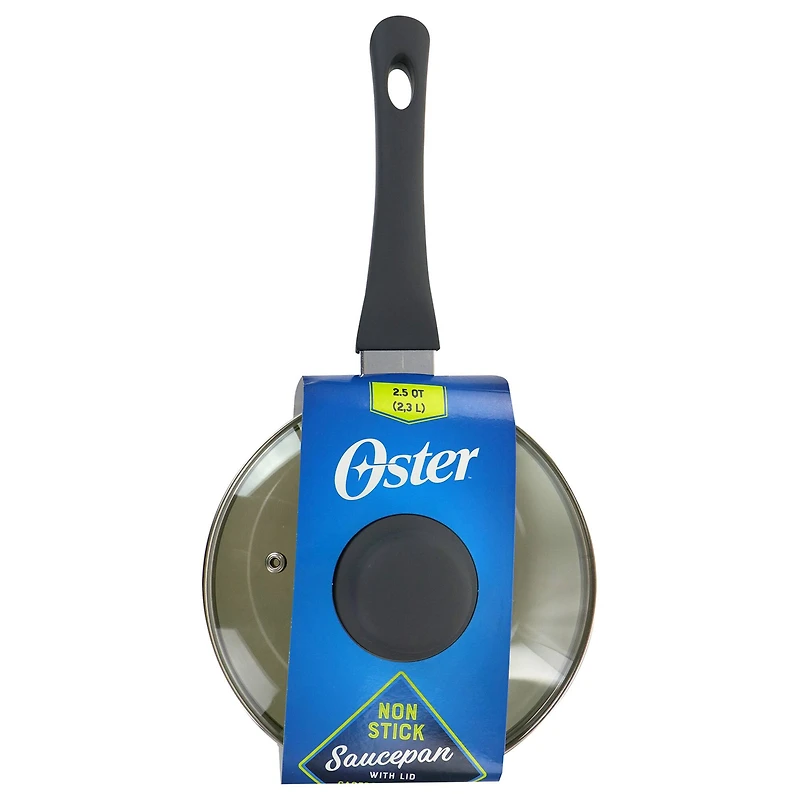 Oster Ridge Valley 2.5qt. Gray Nonstick Aluminum Saucepan with Lid