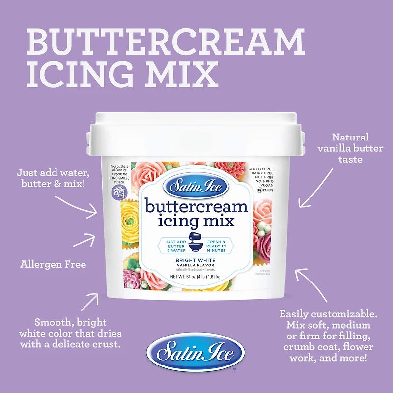 Satin Ice® Vanilla Buttercream Icing Mix, 4lb.