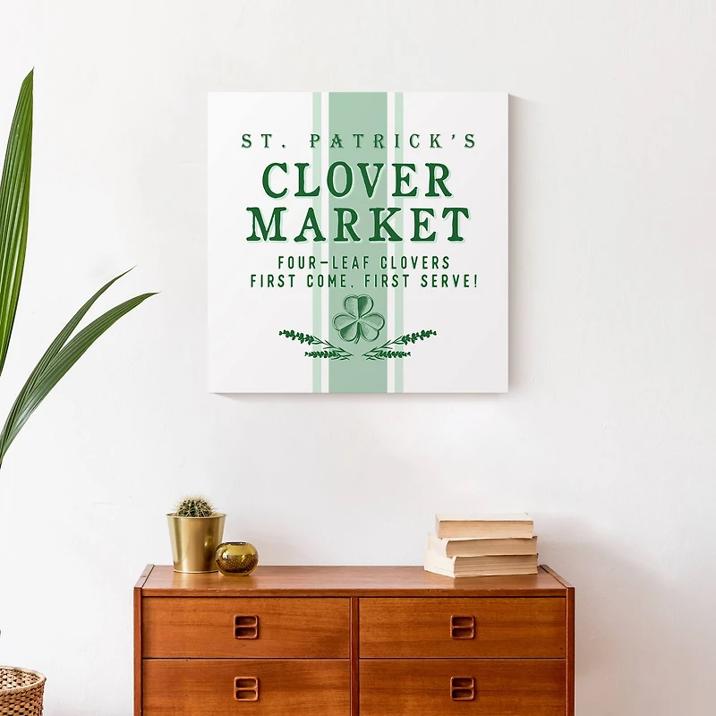 St. Patrick's Clover Market Canvas Wall Art