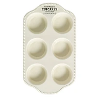 Hello Honey® 12" White Happiness is Cupcakes Stoneware  Pan