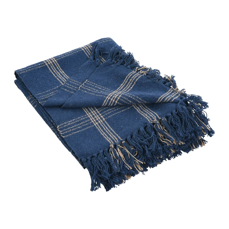 Hello Honey® Plaid Recycled Cotton Blend Throw Blanket with Fringe