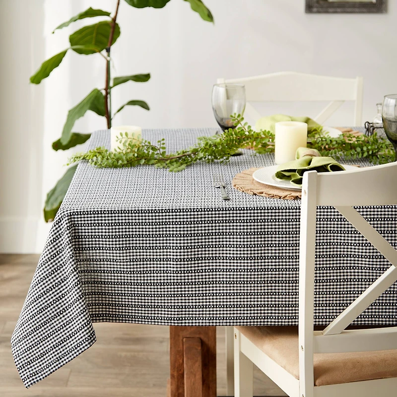 DII® Black Farmhouse Gingham Tablecloth