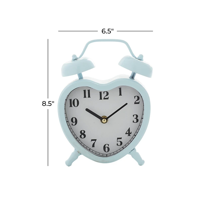 8.5" Metal Heart Farmhouse Clock