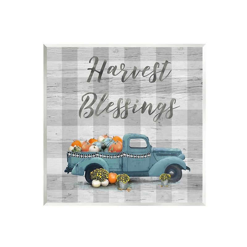 Stupell Industries Harvest Blessings Fall Pumpkin Truck Wall Plaque Art