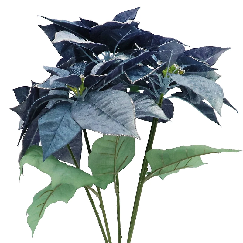 19" Deluxe Blue Poinsettia Bush by Ashland®