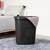 Mind Reader 21" Plastic Wicker Design Laundry Hamper