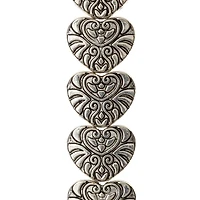 Silver-Plated Metal Heart Beads, 18mm by Bead Landing™