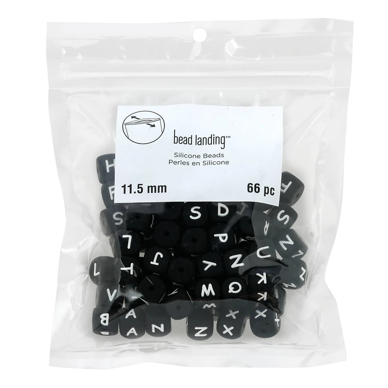11.5mm Alphabet Cube Silicone Beads by Bead Landing