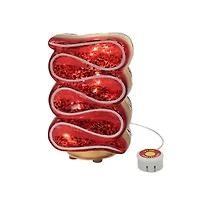 5.25" Red & White Candy Twist Glass LED Tabletop Décor by Ashland®
