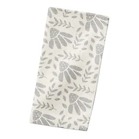 Simple Gray Florals 10" x 10" Cotton Twill Napkin