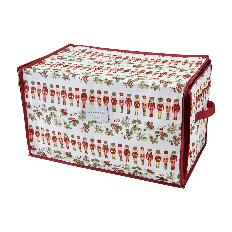 Laura Ashley Nutcracker Print 112ct. Stackable Christmas Ornament Storage Box