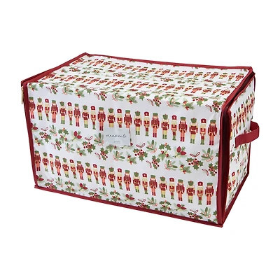 Laura Ashley Nutcracker Print 112ct. Stackable Christmas Ornament Storage Box