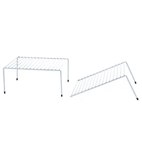 Mind Reader Silver Multi-Purpose Expandable Kitchen Counter & Cabinet Shelf Storage & Organization