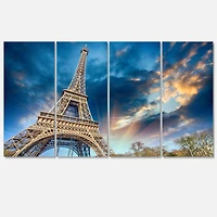 Designart - Beautiful View of Paris Paris Eiffel Towerunder Fiery Sky