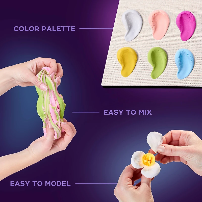 OKTO DIY Wood & Craft Romance Flowers Clay Kit