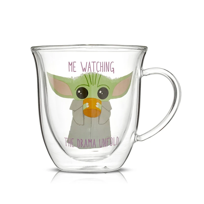 JoyJolt® 13.5oz. Star Wars™ The Mandalorian Drama Glass Mugs, 2ct.