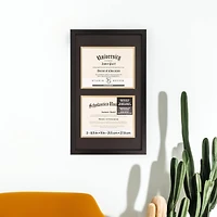 2 Opening 8.5" x 11" Black Document Frame with Double Mat by Studio Décor®