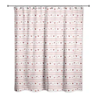 Multi Heart Stripes Pattern 71" x 74" Shower Curtain