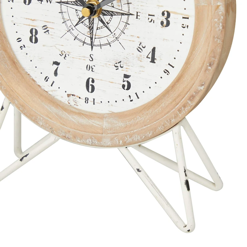 13" Brown Metal Eclectic Clock