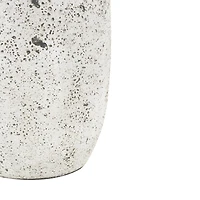 17" White Antique-Style Textured Ceramic Vase
