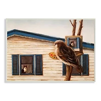 Stupell Industries Bird Paints Indoor Cat Wall Plaque