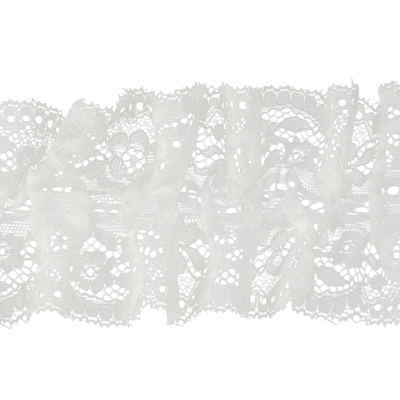 3" White Pleated Lace Trim by Celebrate It®