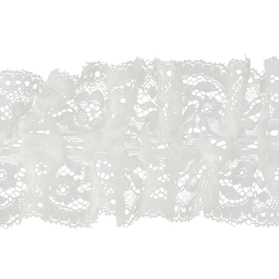 3" White Pleated Lace Trim by Celebrate It®