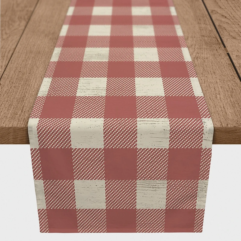 90" Red Buffalo Check Cotton Twill Runner