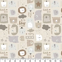 Eugene Textiles Neutral Bears Flannel