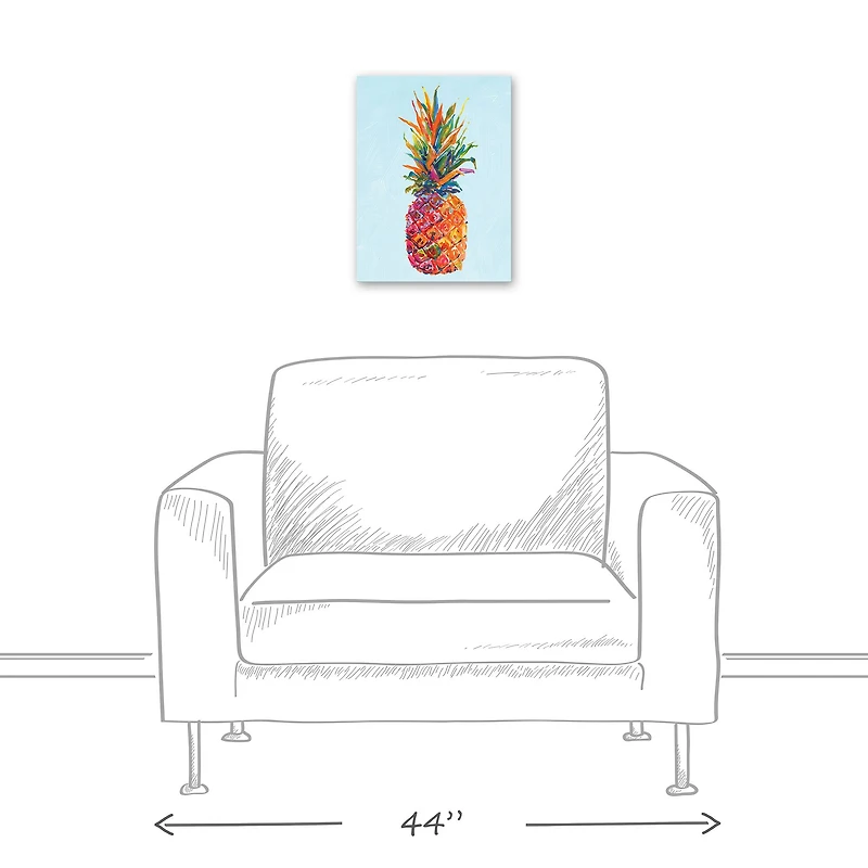 Funky Pineapple 12" x 16" Canvas Wall Art