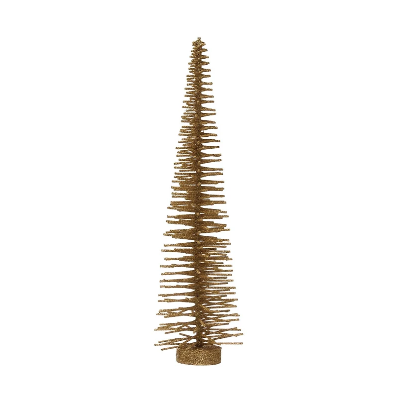 Hello Honey® 16.5" Gold Rattan Tree with Glitter & Wood Base