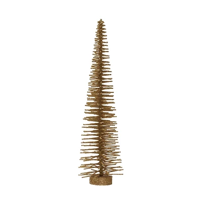 Hello Honey® 16.5" Gold Rattan Tree with Glitter & Wood Base