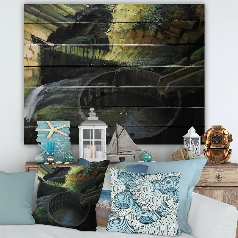 Designart - Old Watermill In Nature Landscape