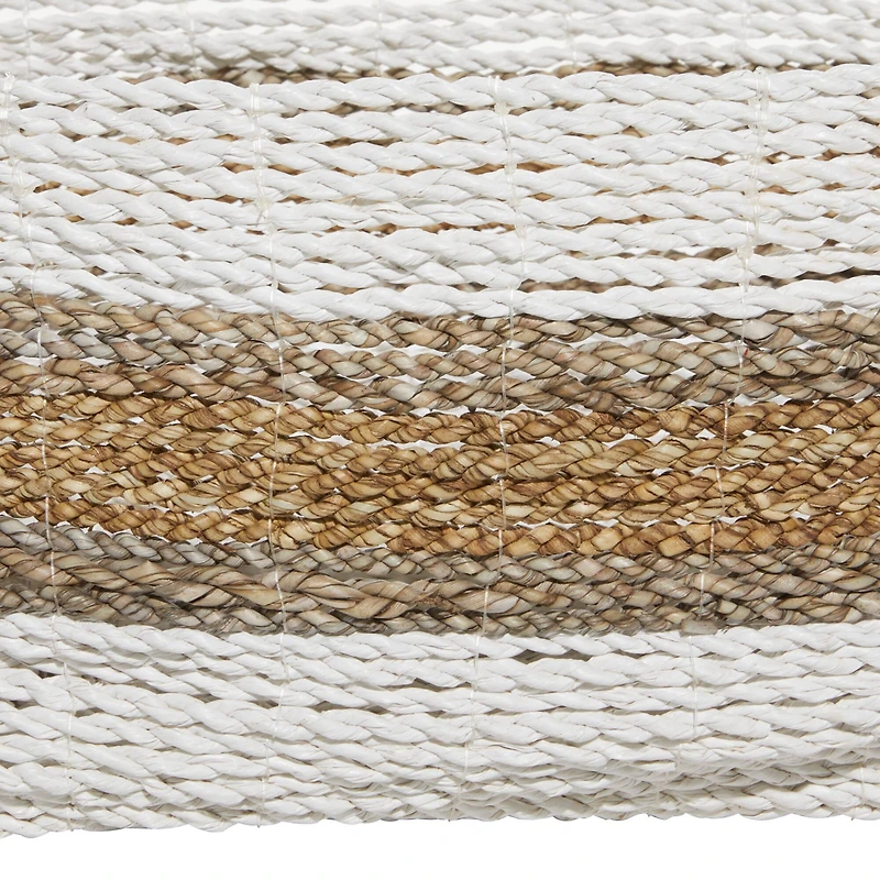 White & Brown Nesting Storage Basket Set