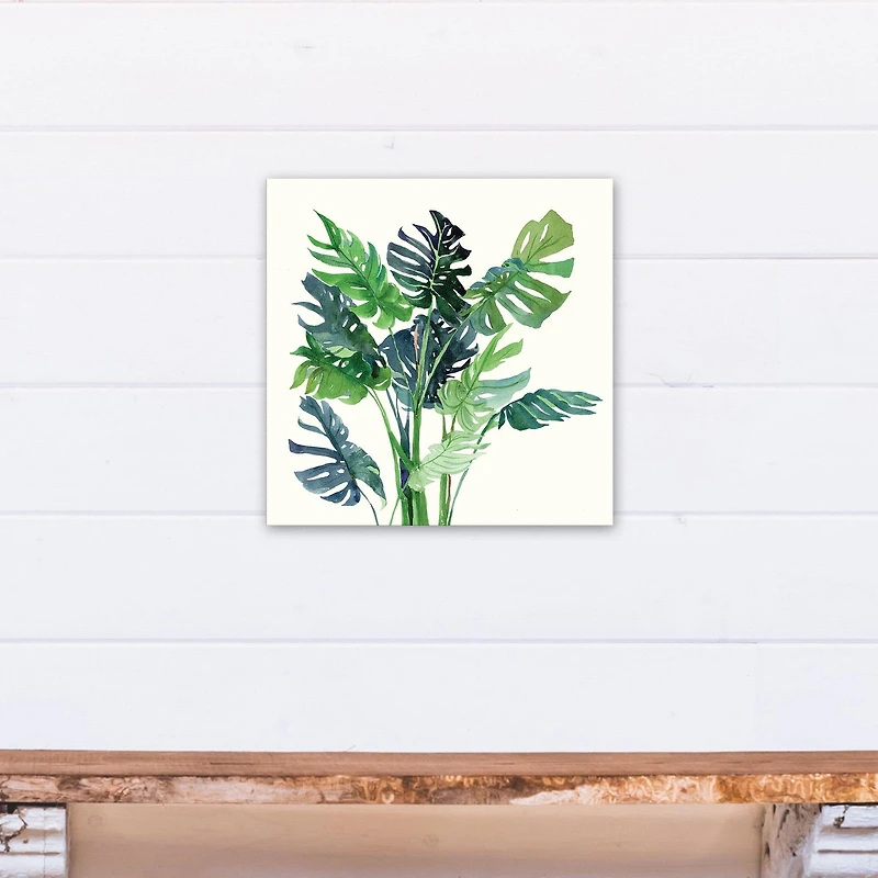 Monstera Leaves 16" x 16" Canvas Wall Art