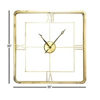 Gold Glam Metal Wall Clock, 36" x 36"