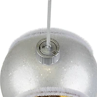 Silver And White Matte Cutout Owl Ball Ornament