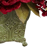 17" Peony & Hydrangea Arrangement in Ceramic Pot