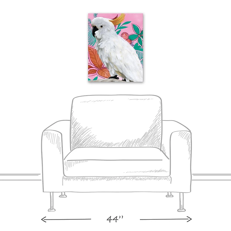 Floral Cockatoo 16" x 20" Canvas Wall Art