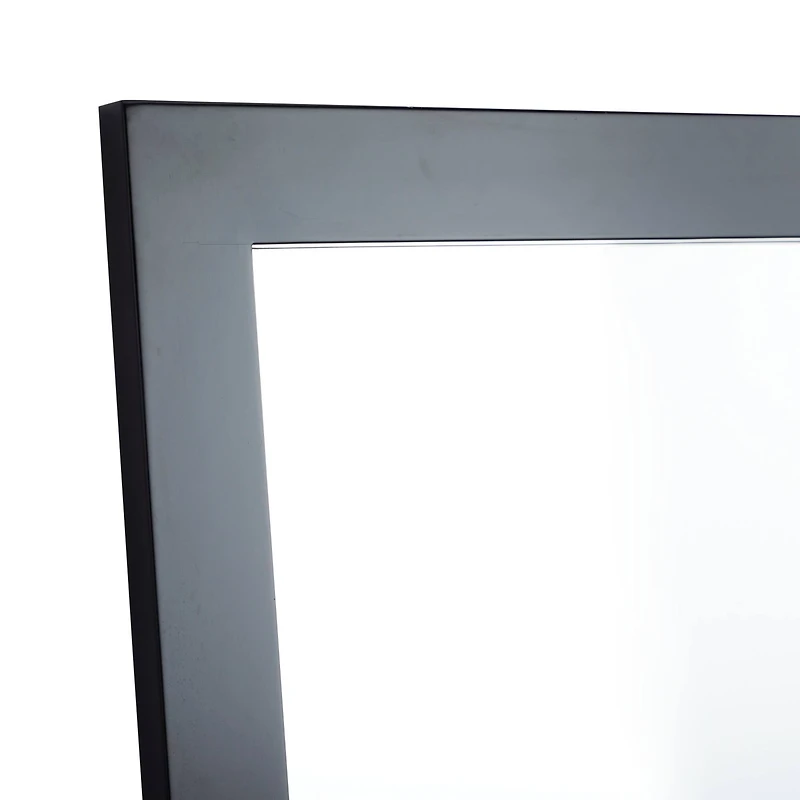 42" Black Rectangle Wood Contemporary Wall Mirror
