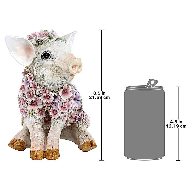Design Toscano 8.8" Flower Power Pig Farm Animal Statue