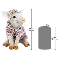 Design Toscano 8.8" Flower Power Pig Farm Animal Statue