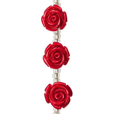 12 Pack: Stone Composite Flower Beads